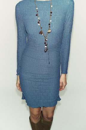 STRUCTURED DRAPED MINI DRESS - Image 4