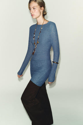 STRUCTURED DRAPED MINI DRESS - Image 6