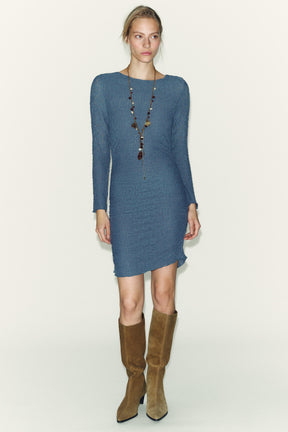 STRUCTURED DRAPED MINI DRESS - Image 1
