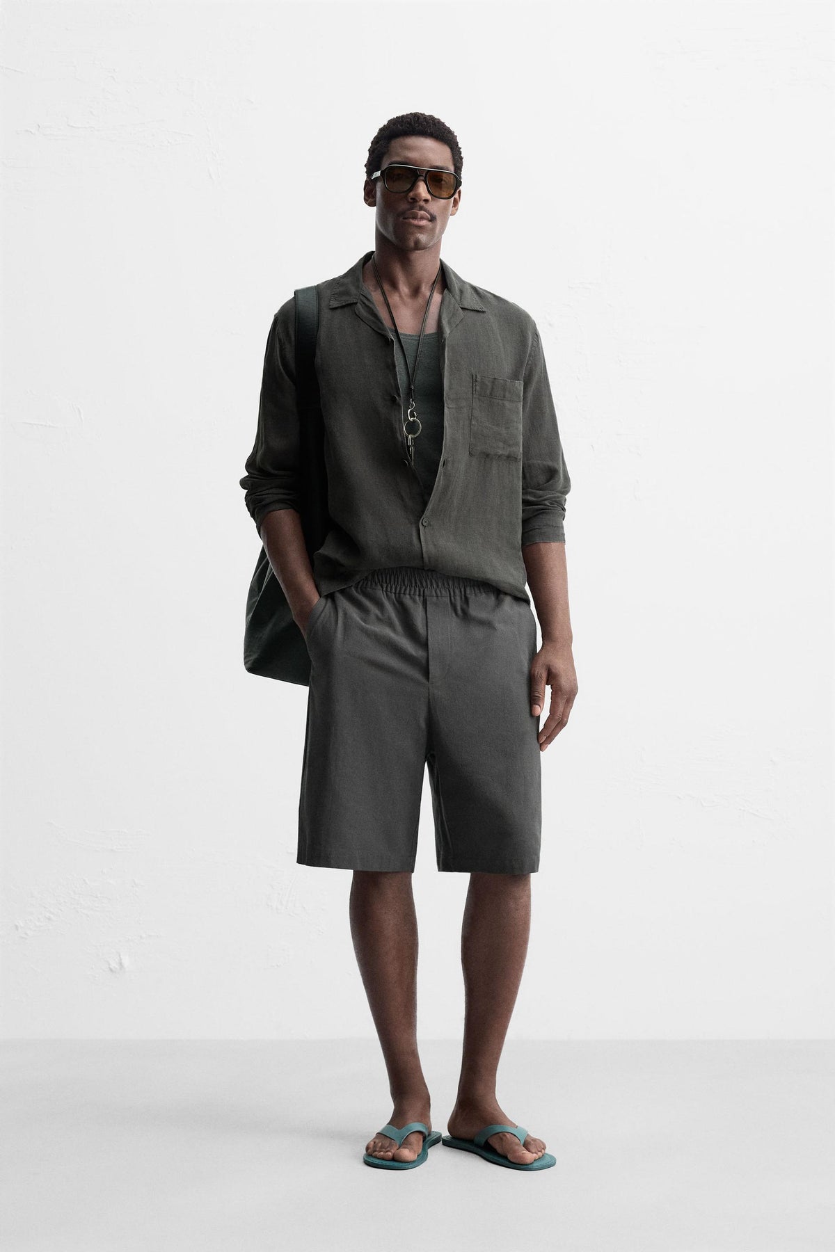 RELAXED FIT COTTON BERMUDA SHORTS - Image 1
