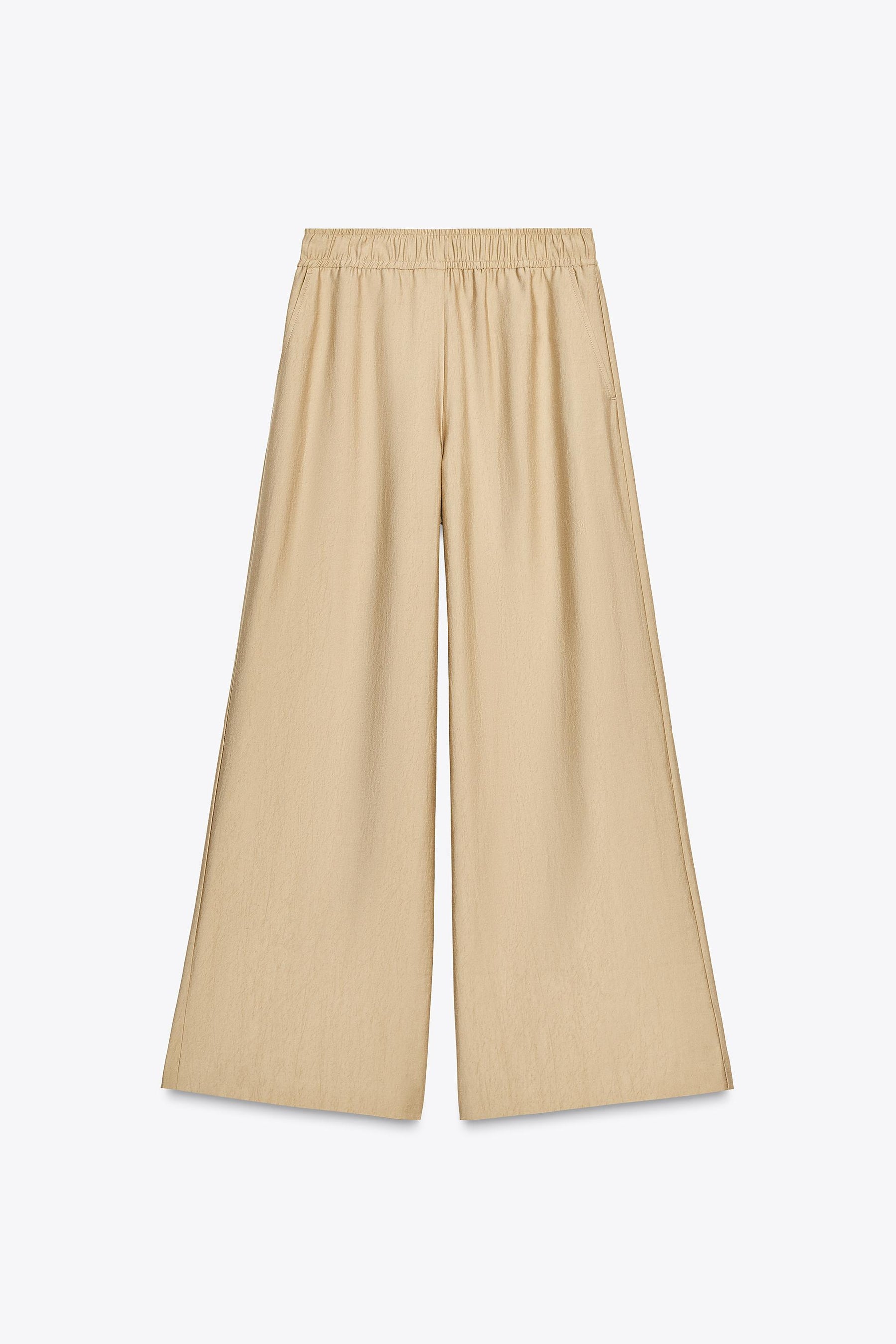 Wide-Leg Elastic Trousers