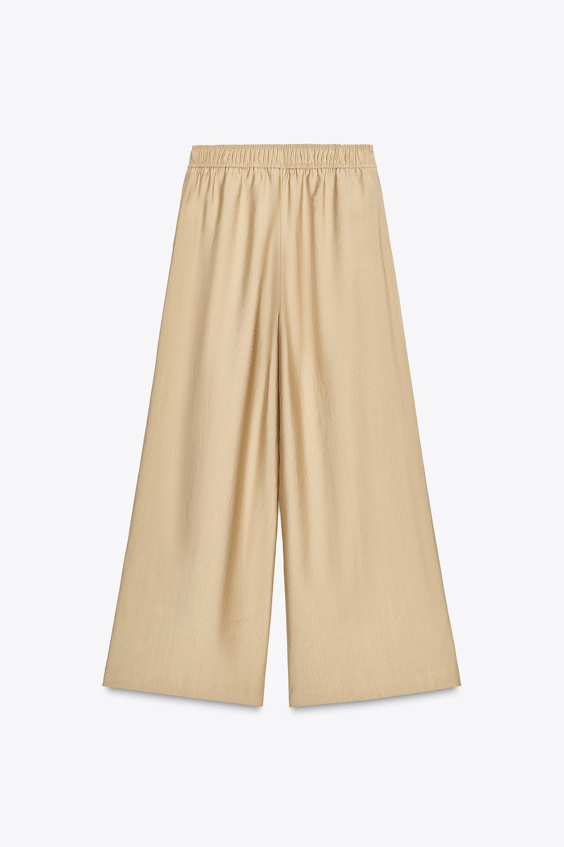 Wide-Leg Elastic Trousers