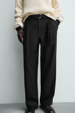 Belted Flowy Trousers