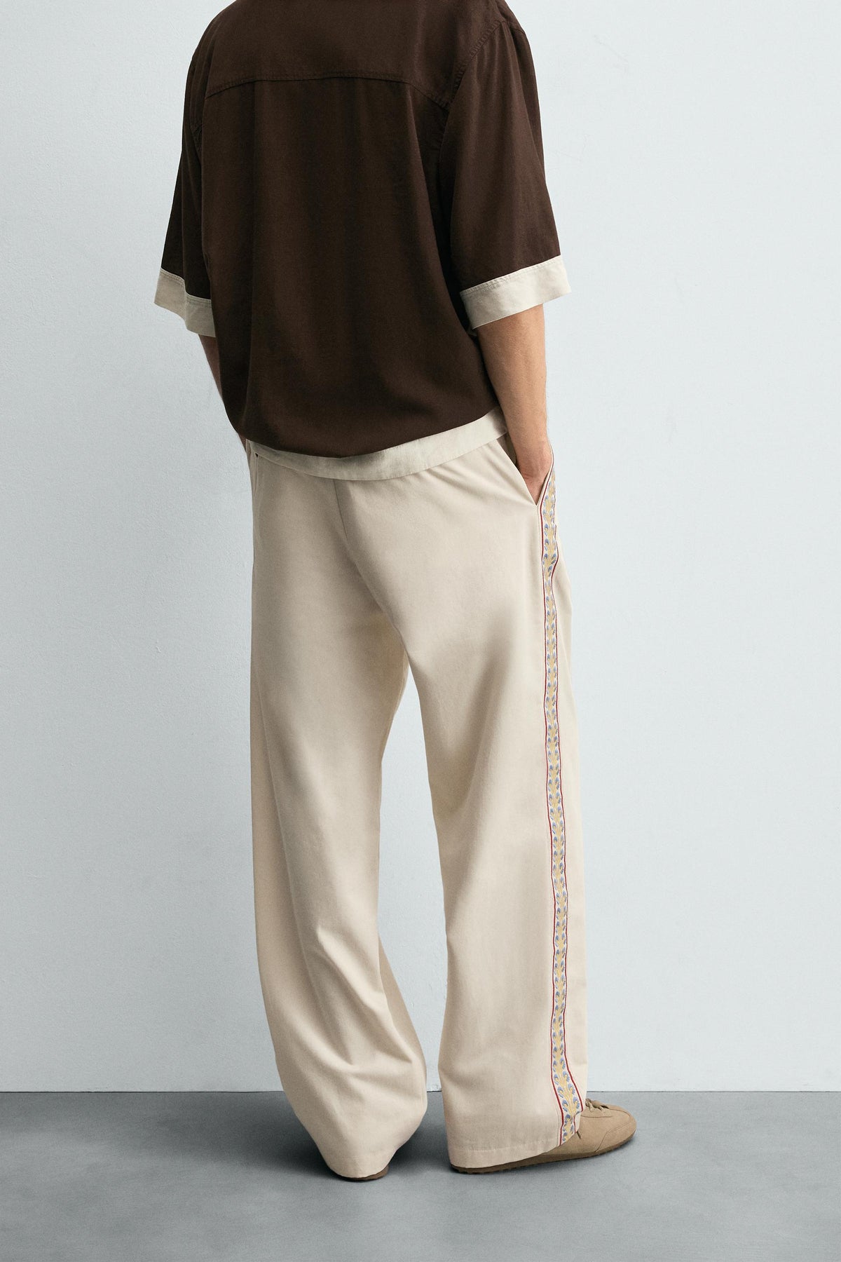 EMBROIDERED STRIPE TROUSERS - Image 2