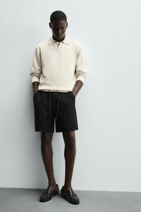 TEXTURED COMFORT BERMUDA SHORTS - Image 6