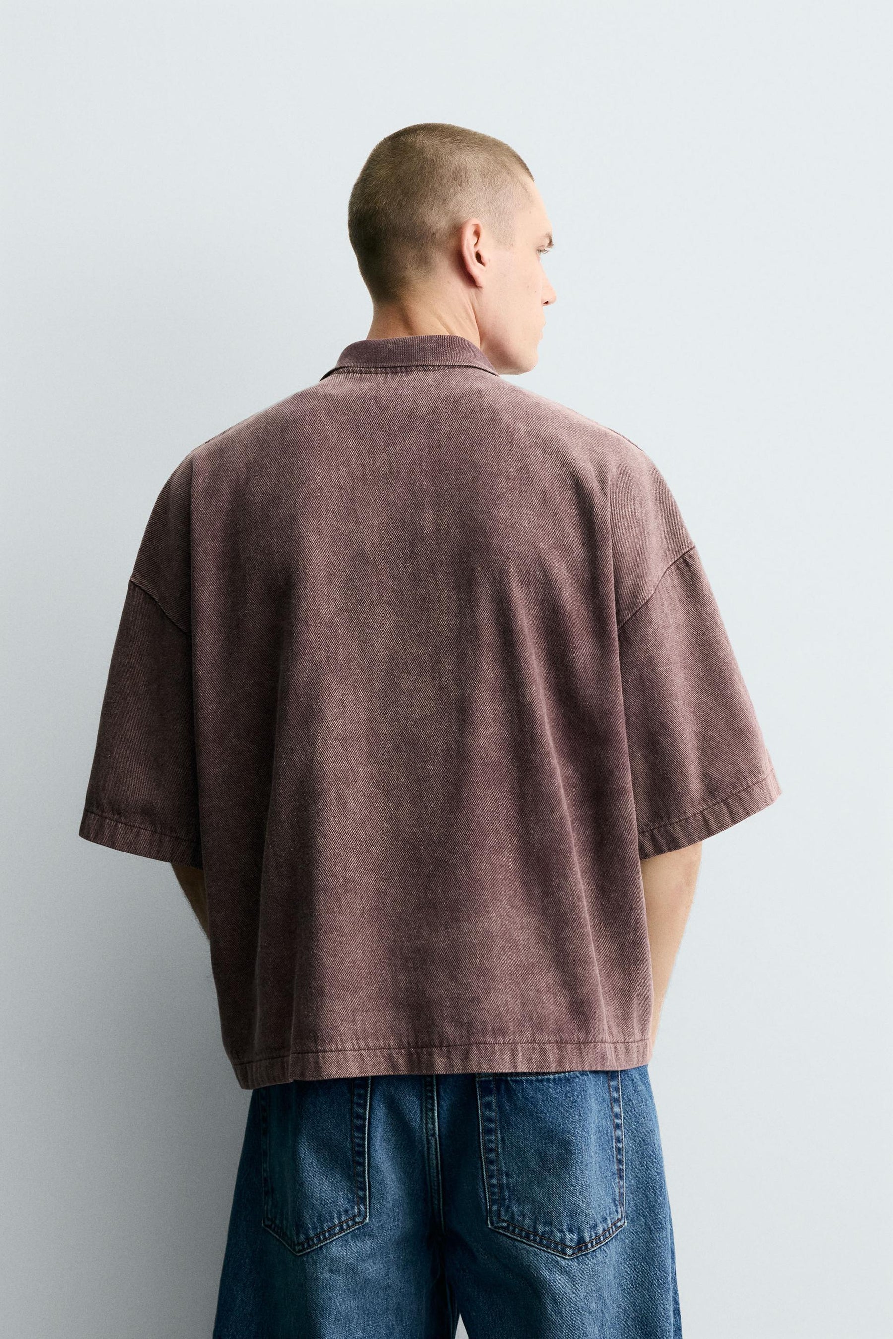 WASHED TEXTURED POLO SHIRT - Image 3