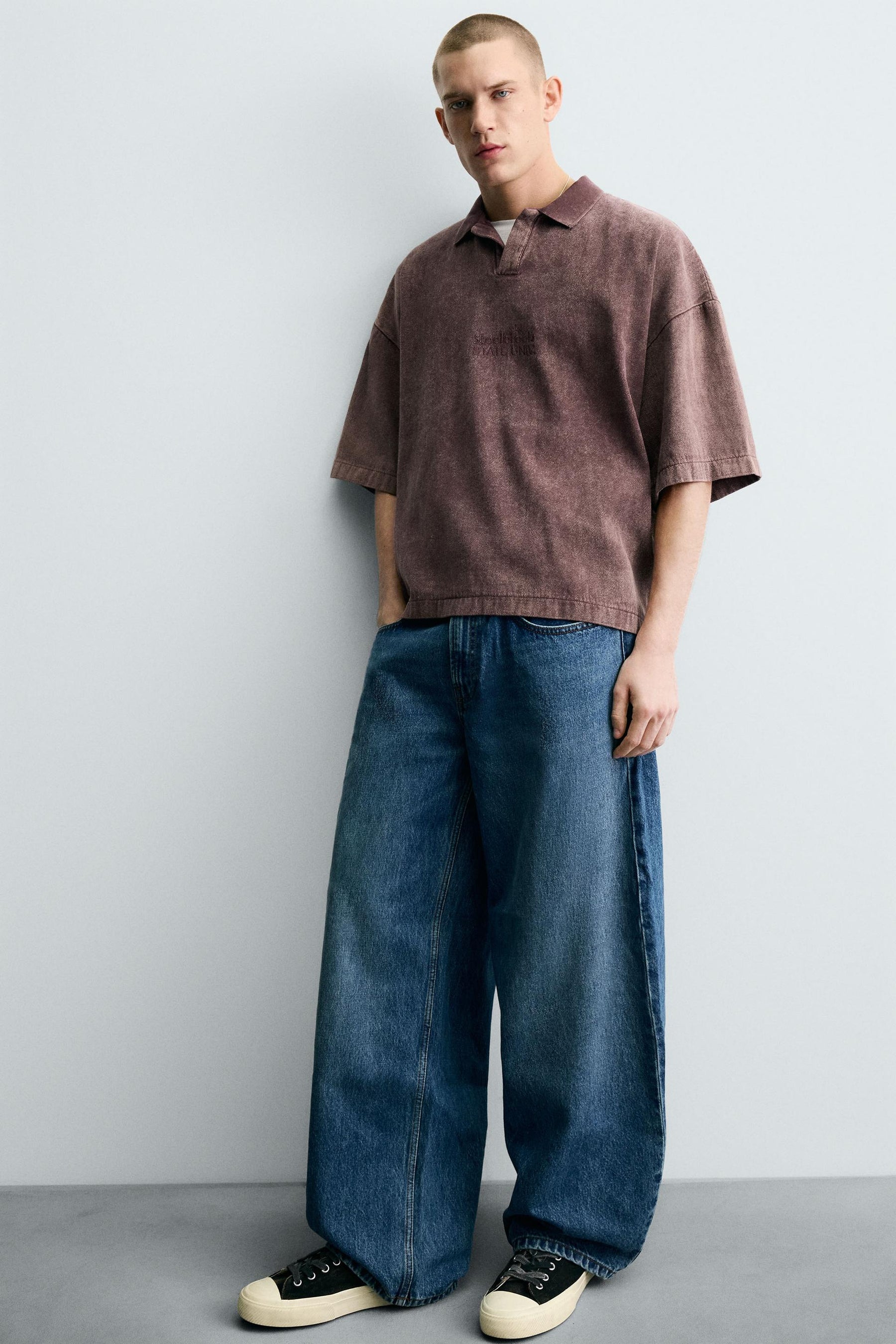 WASHED TEXTURED POLO SHIRT - Image 6