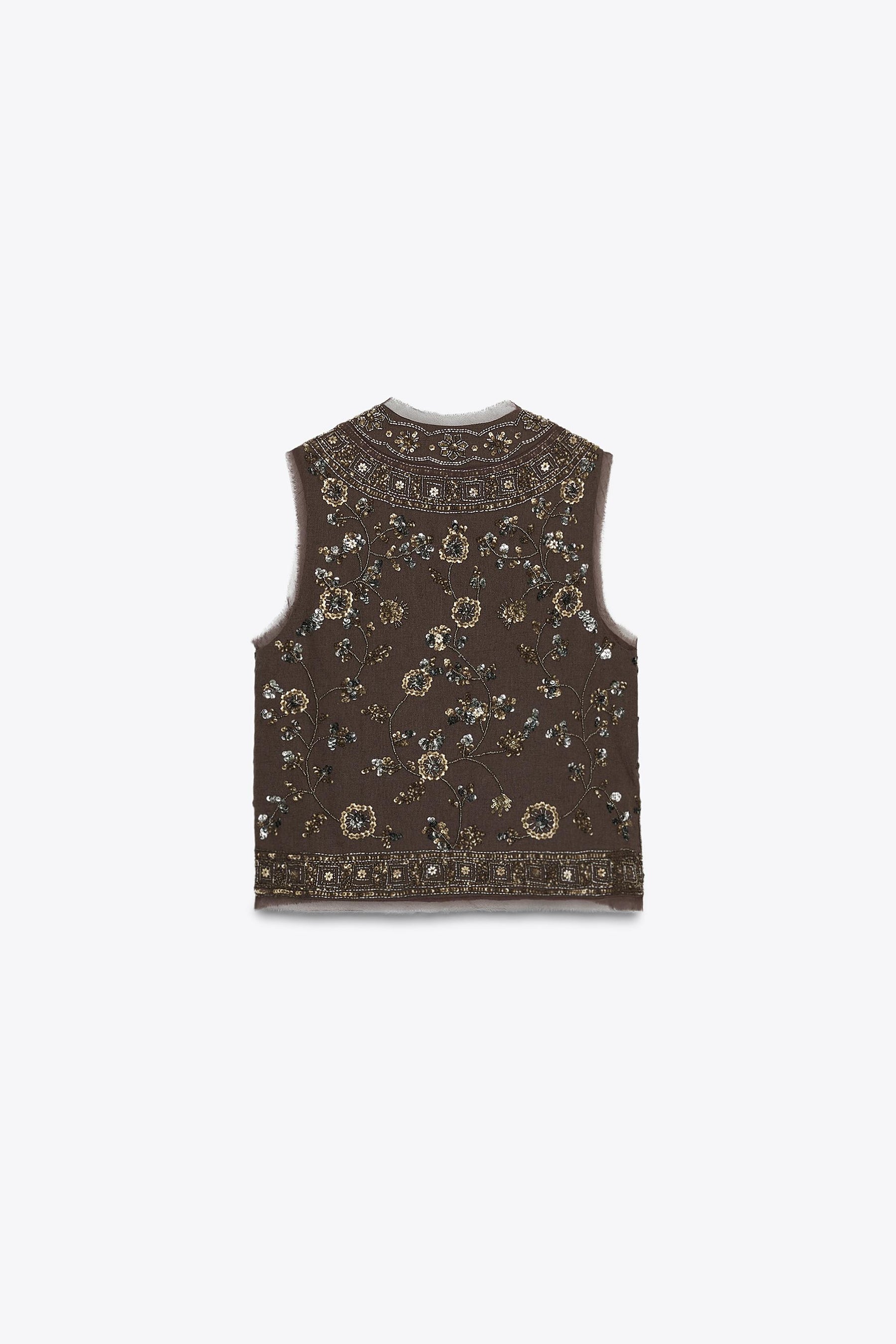 ZW COLLECTION BEADED EMBROIDERED WAISTCOAT - Image 3