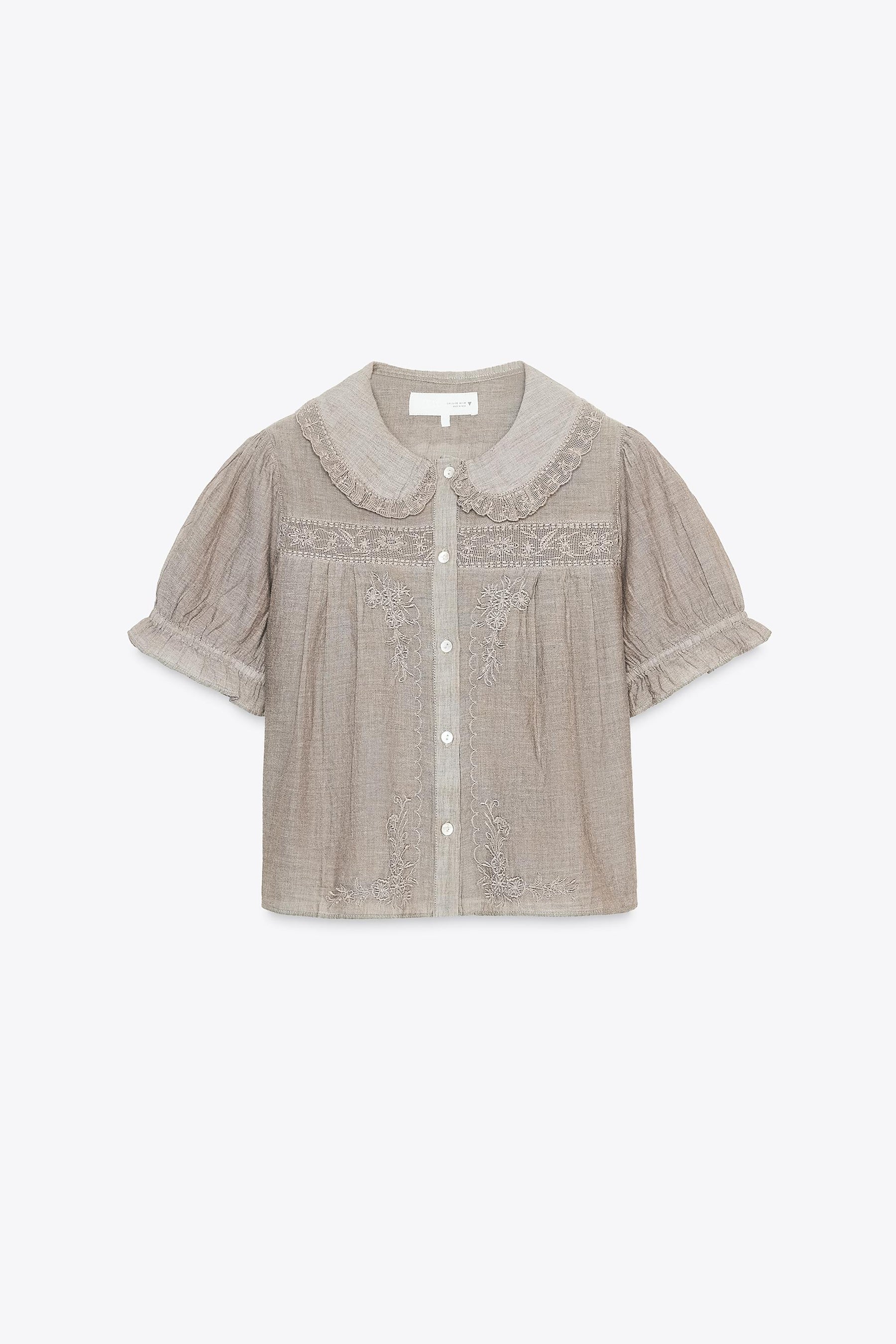 Embroidered Peter Pan Shirt