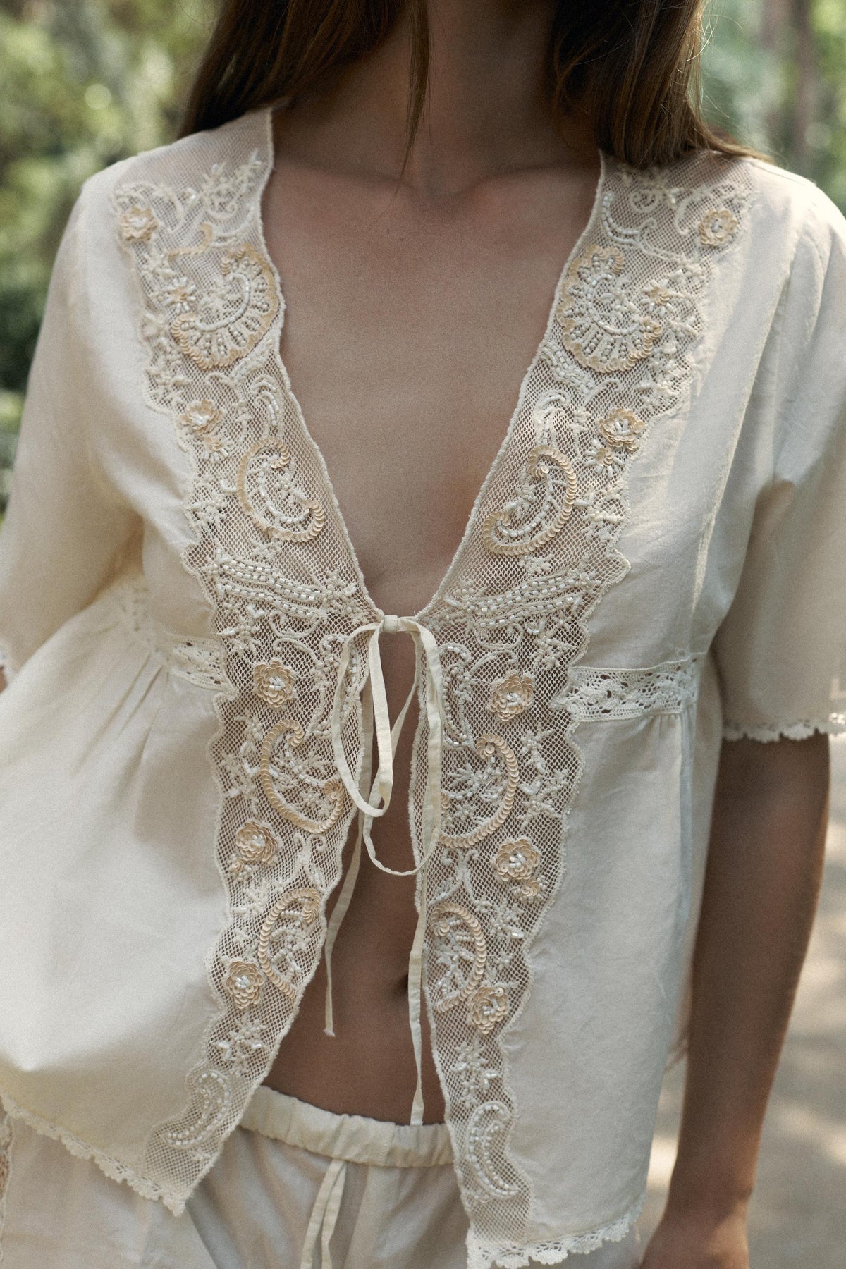 EMBROIDERED BEADED TOP