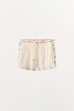 Embroidered Bead Shorts