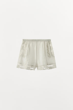 EMBROIDERED LACE SHORTS
