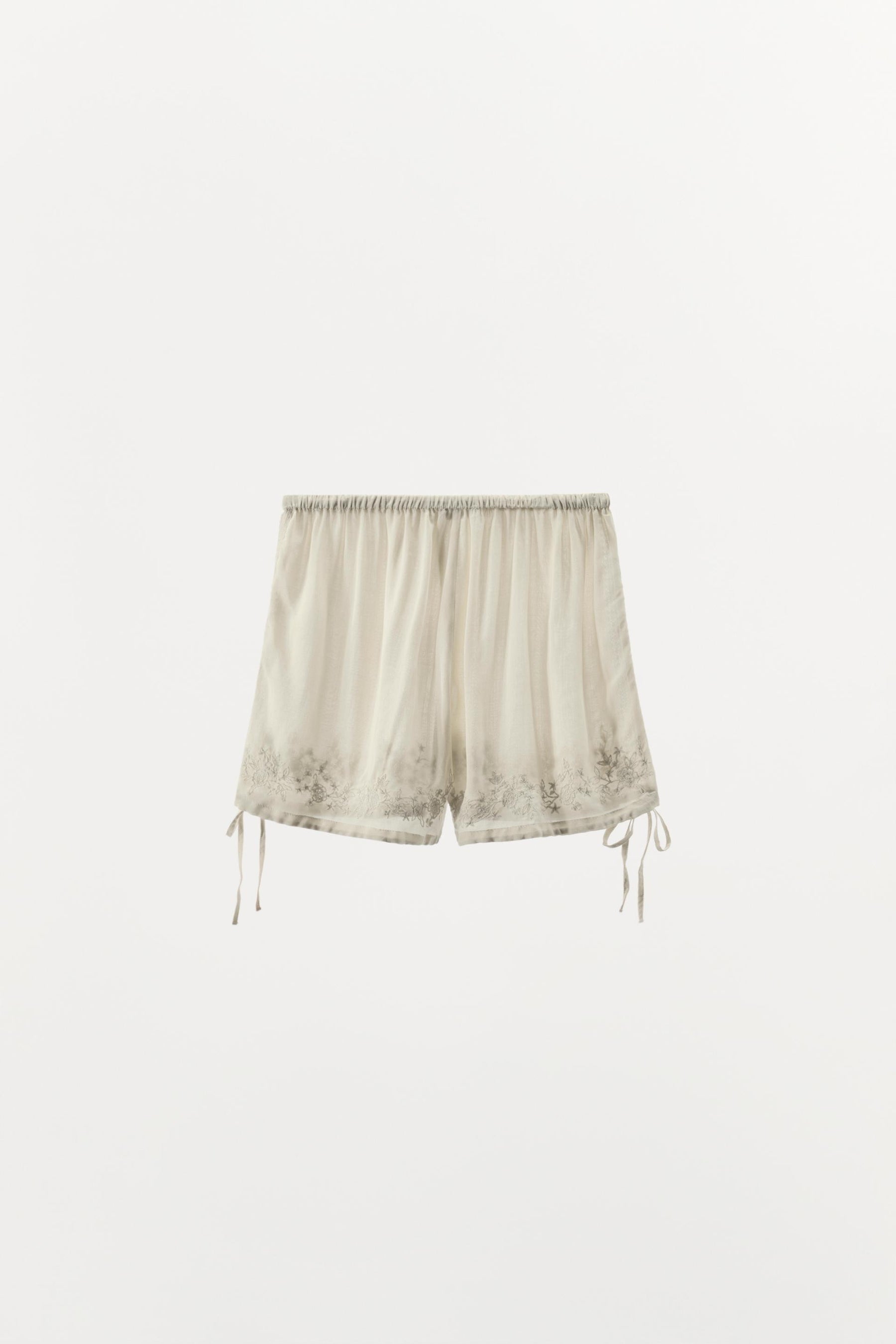 Embroidered Beaded Shorts