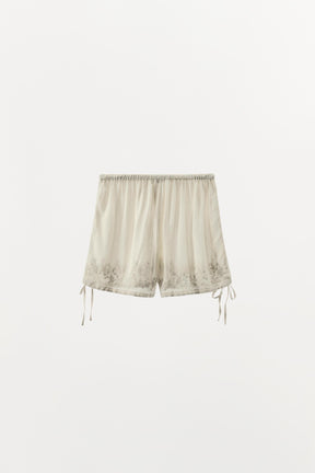 Embroidered Beaded Shorts