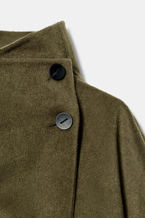 HIGH-NECK WOOL BLEND COAT ZW COLLECTION - Image 4