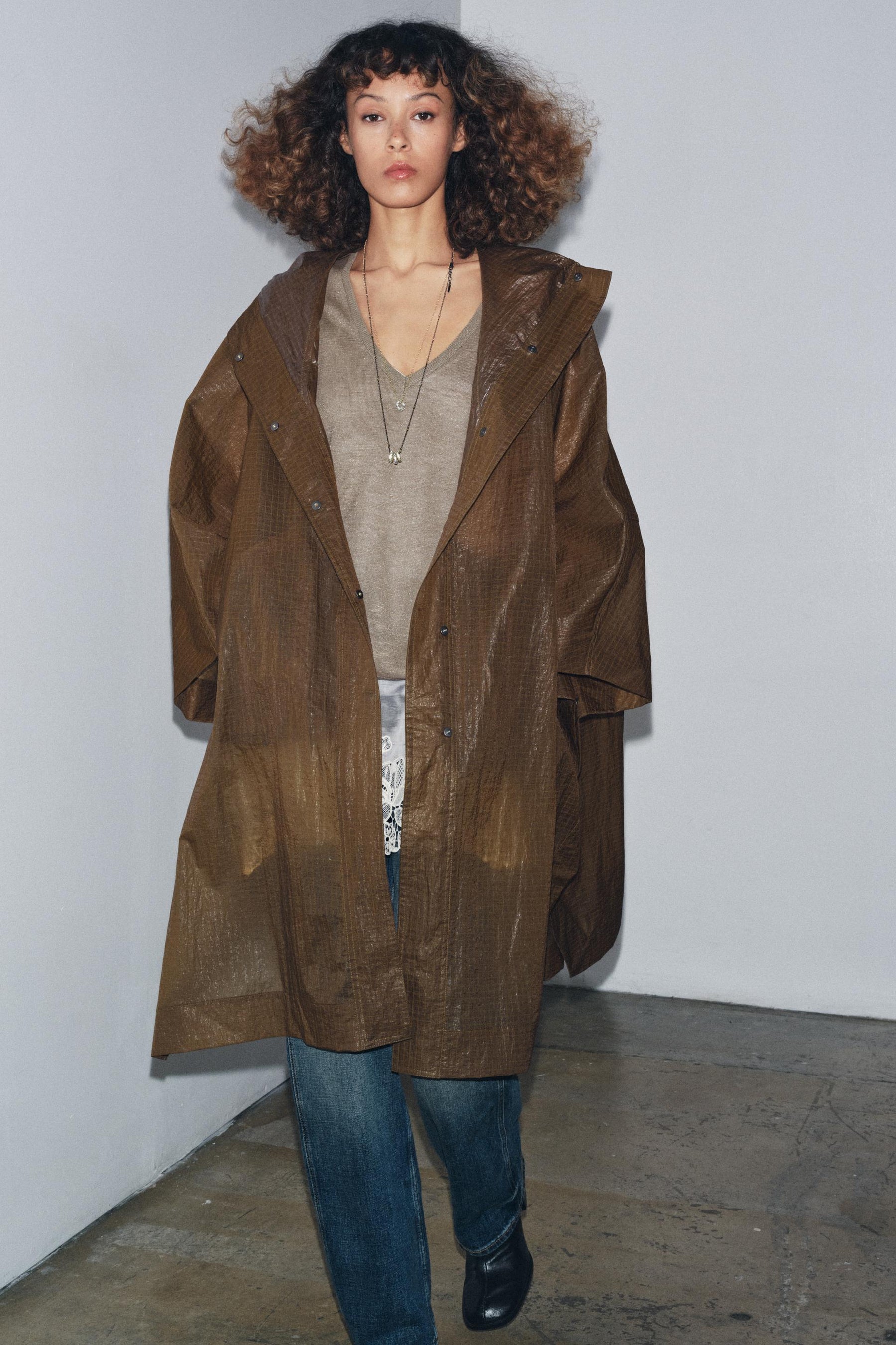 OVERSIZE HOODED CAPE RAINCOAT ZW COLLECTION - Image 2