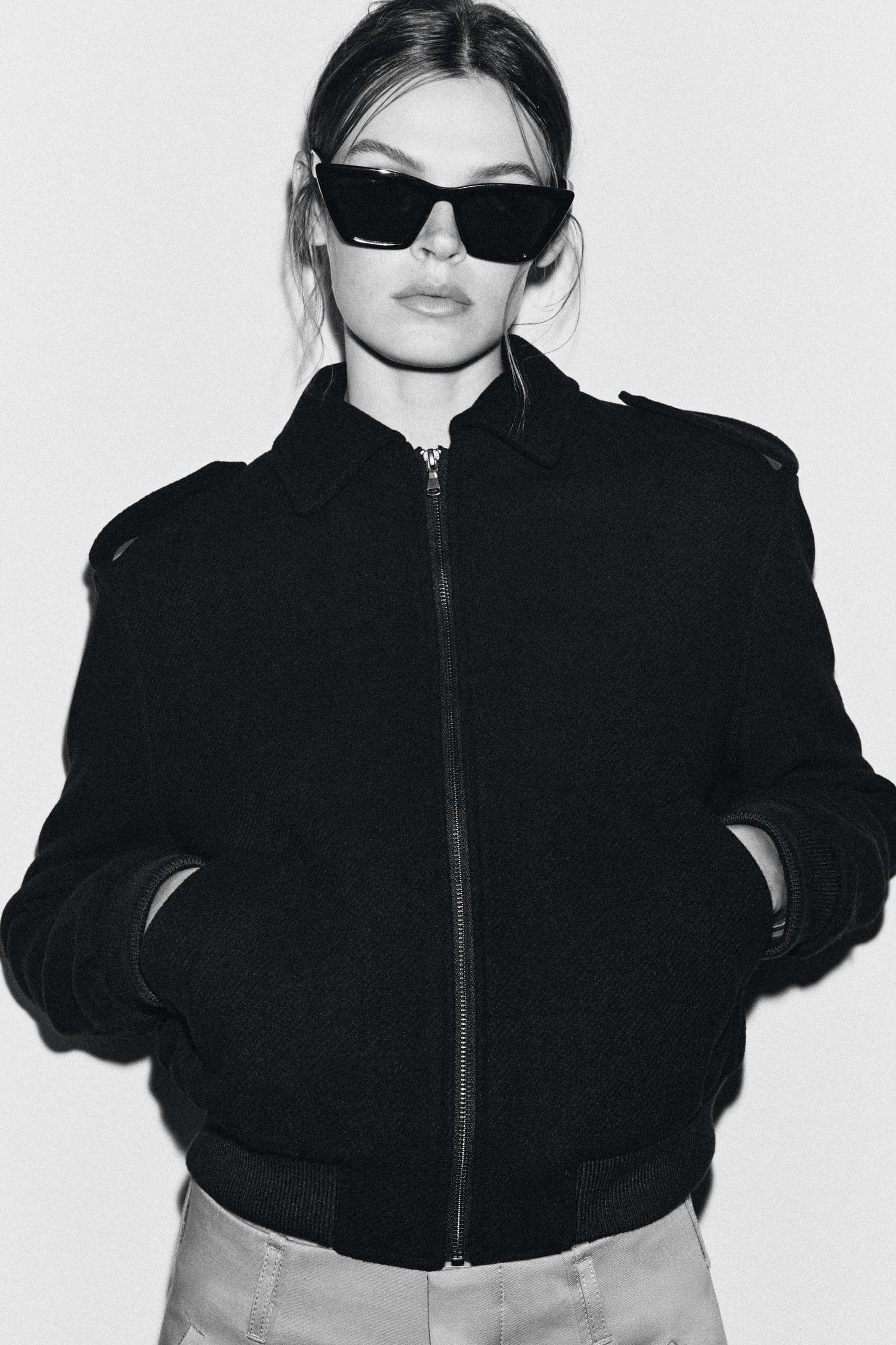 WOOL BLEND BOMBER JACKET ZW COLLECTION - Image 2