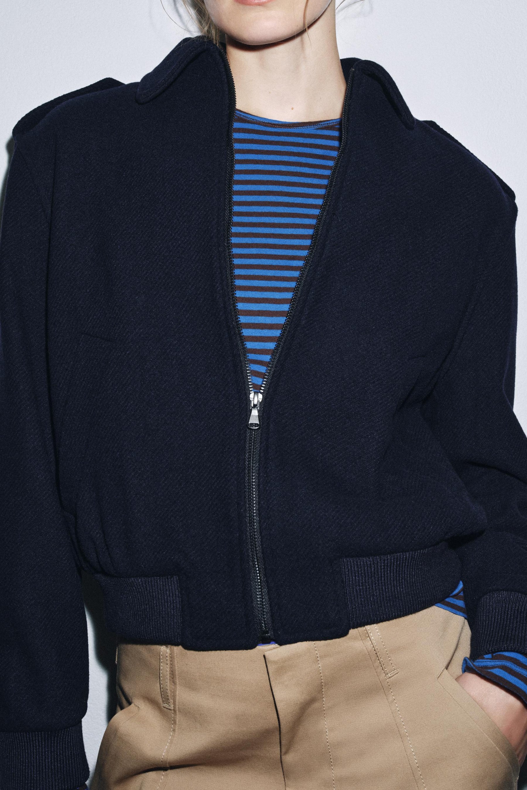 Wool Blend Bomber Jacket