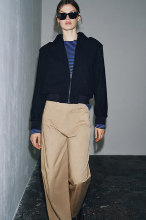 Wool Blend Bomber Jacket