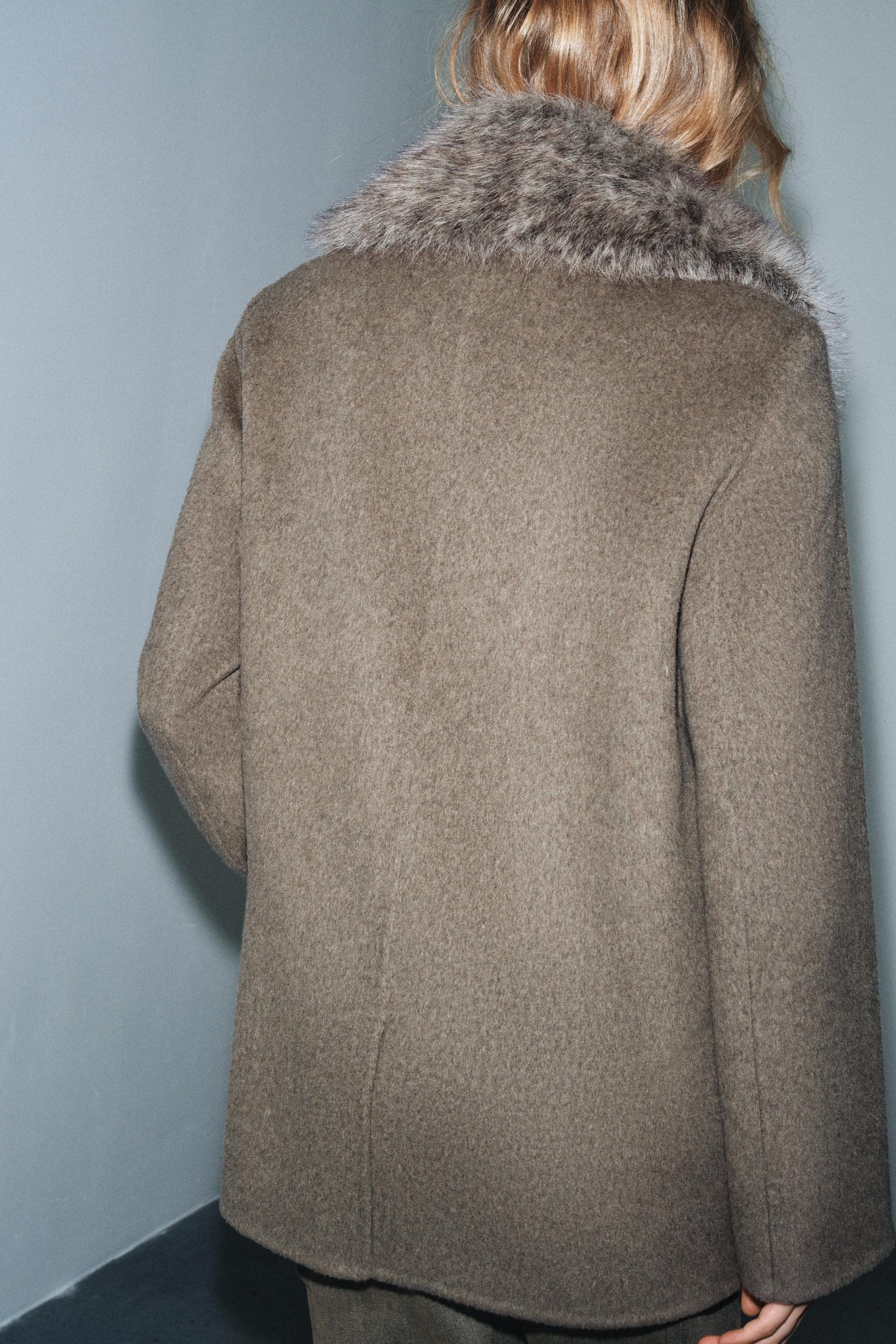 Wool Blend Faux Fur