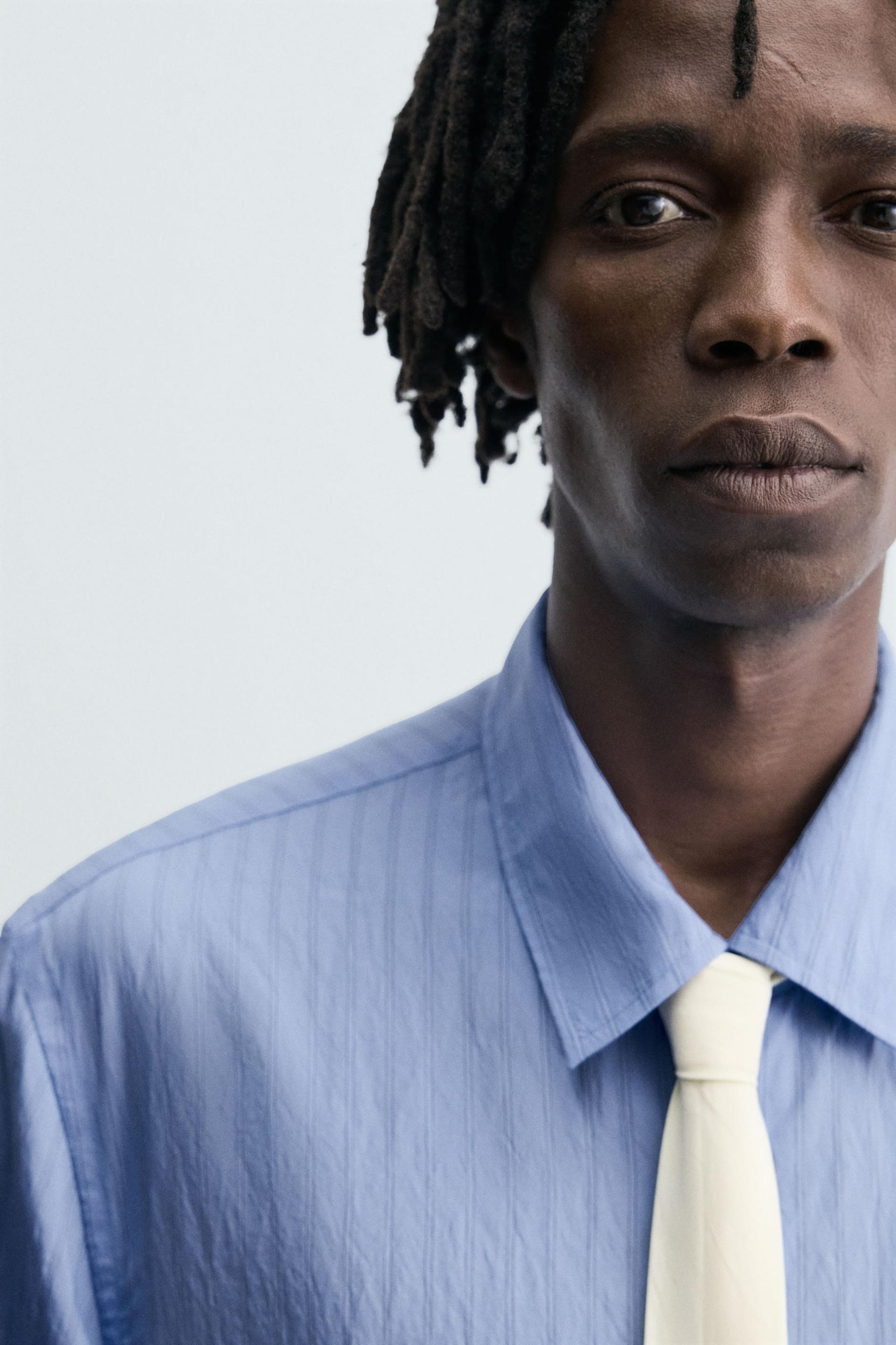 CREASED-EFFECT STRIPED FLOWING SHIRT - Image 6