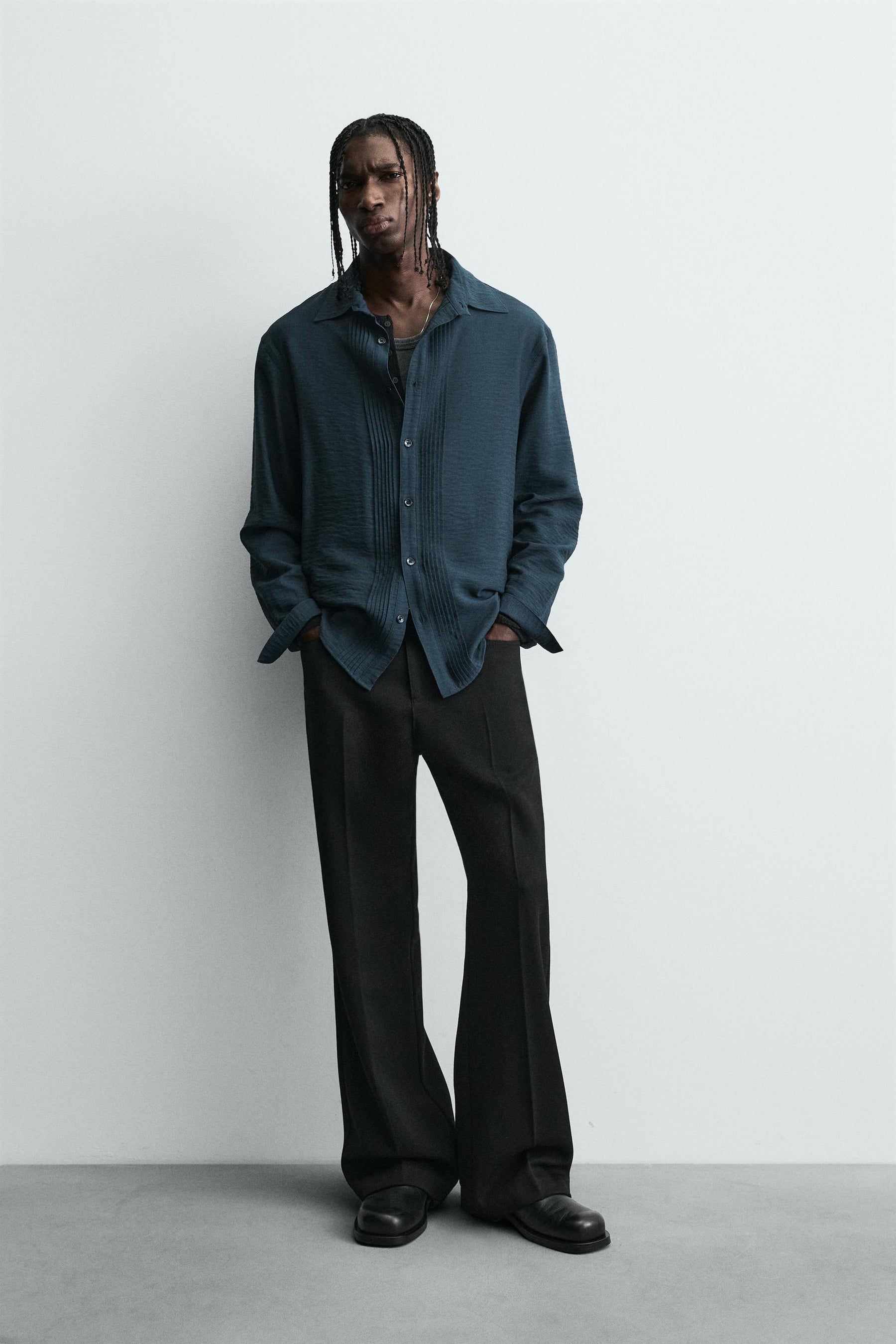 FLOWING SHIRT WITH PINTUCKS - Image 1