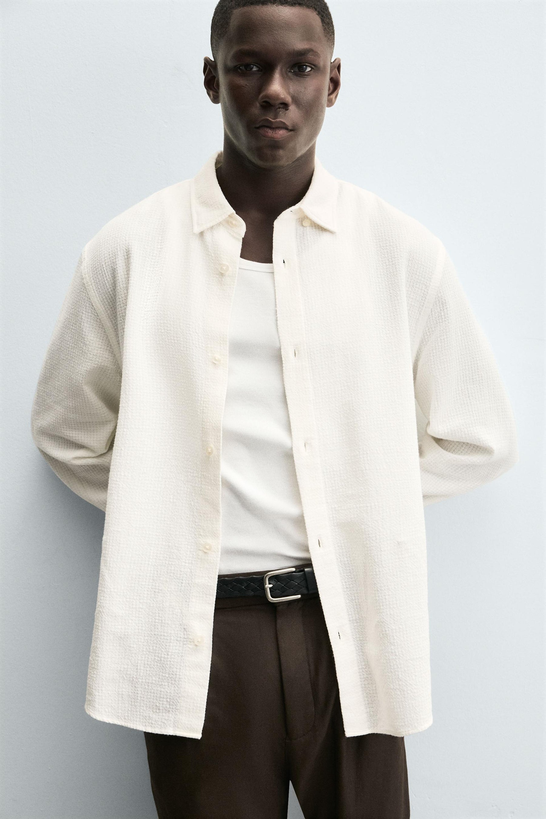 TEXTURED CHECK SHIRT - Image 5