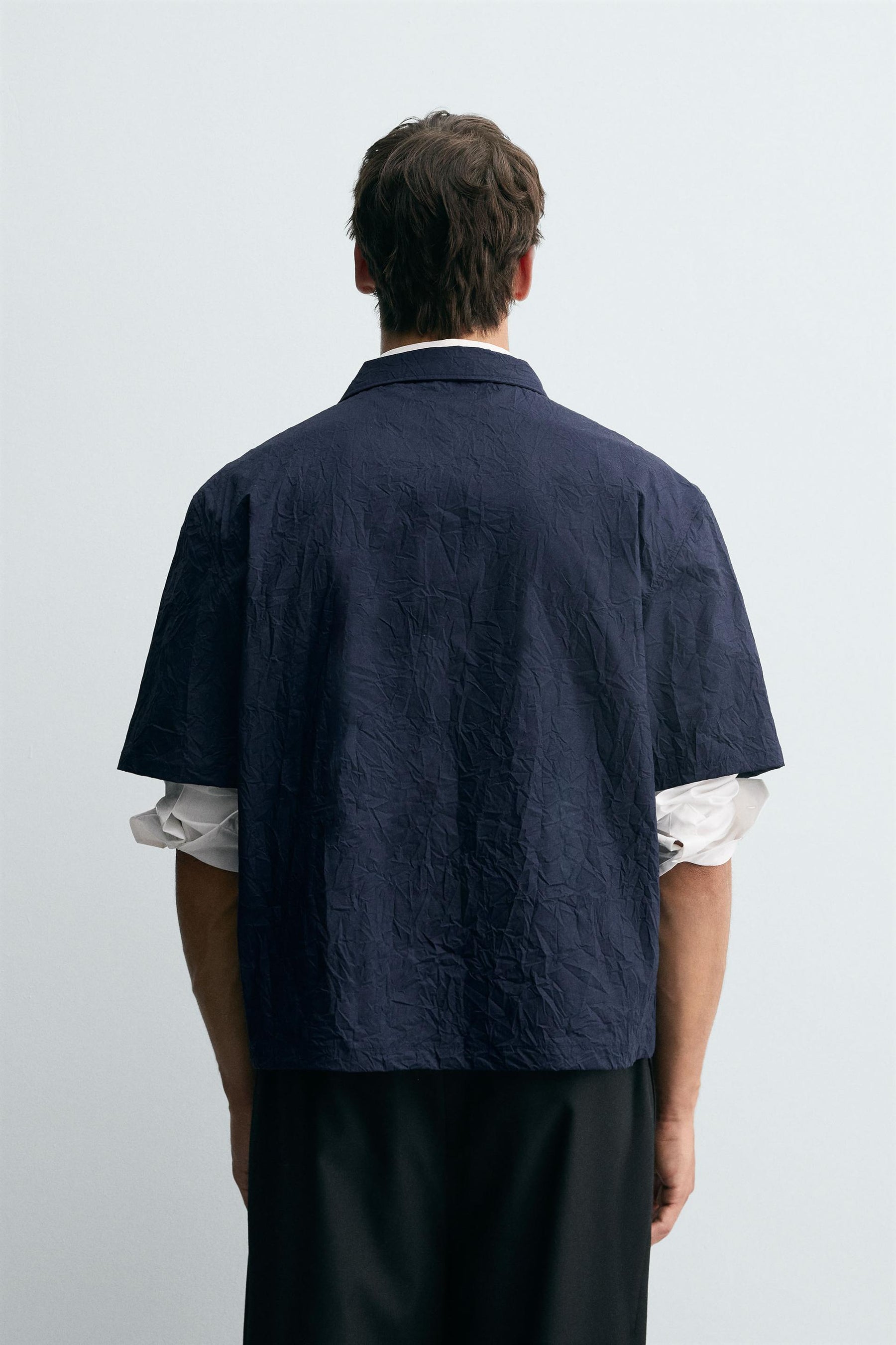 CREASED-EFFECT ZIP-UP SHIRT - Image 3
