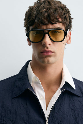 CREASED-EFFECT ZIP-UP SHIRT - Image 6