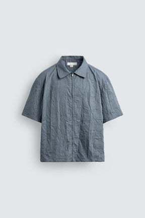 CREASED-EFFECT ZIP-UP SHIRT - Image 7