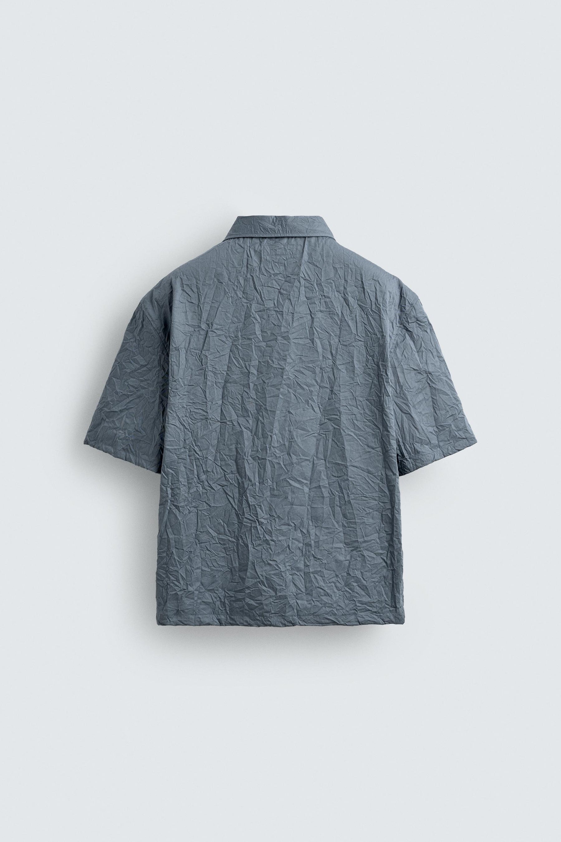 CREASED-EFFECT ZIP-UP SHIRT - Image 8
