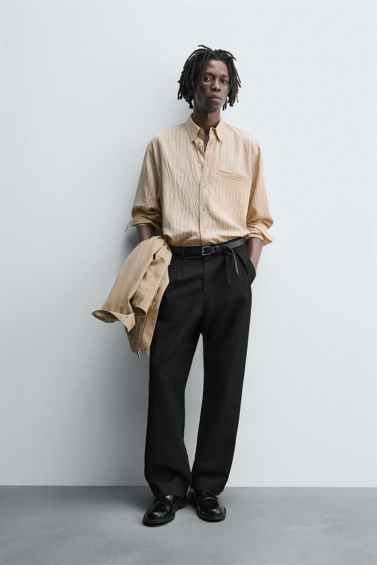 STRIPED FLOWING SHIRT - Image 1