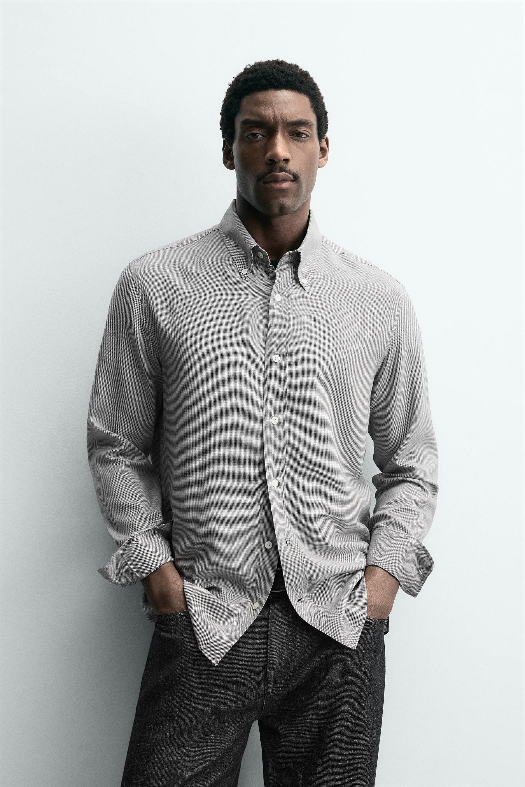 VISCOSE-WOOL BLEND CHECK SHIRT - Image 2