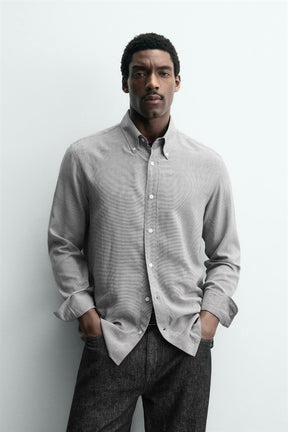 VISCOSE-WOOL BLEND CHECK SHIRT - Image 2