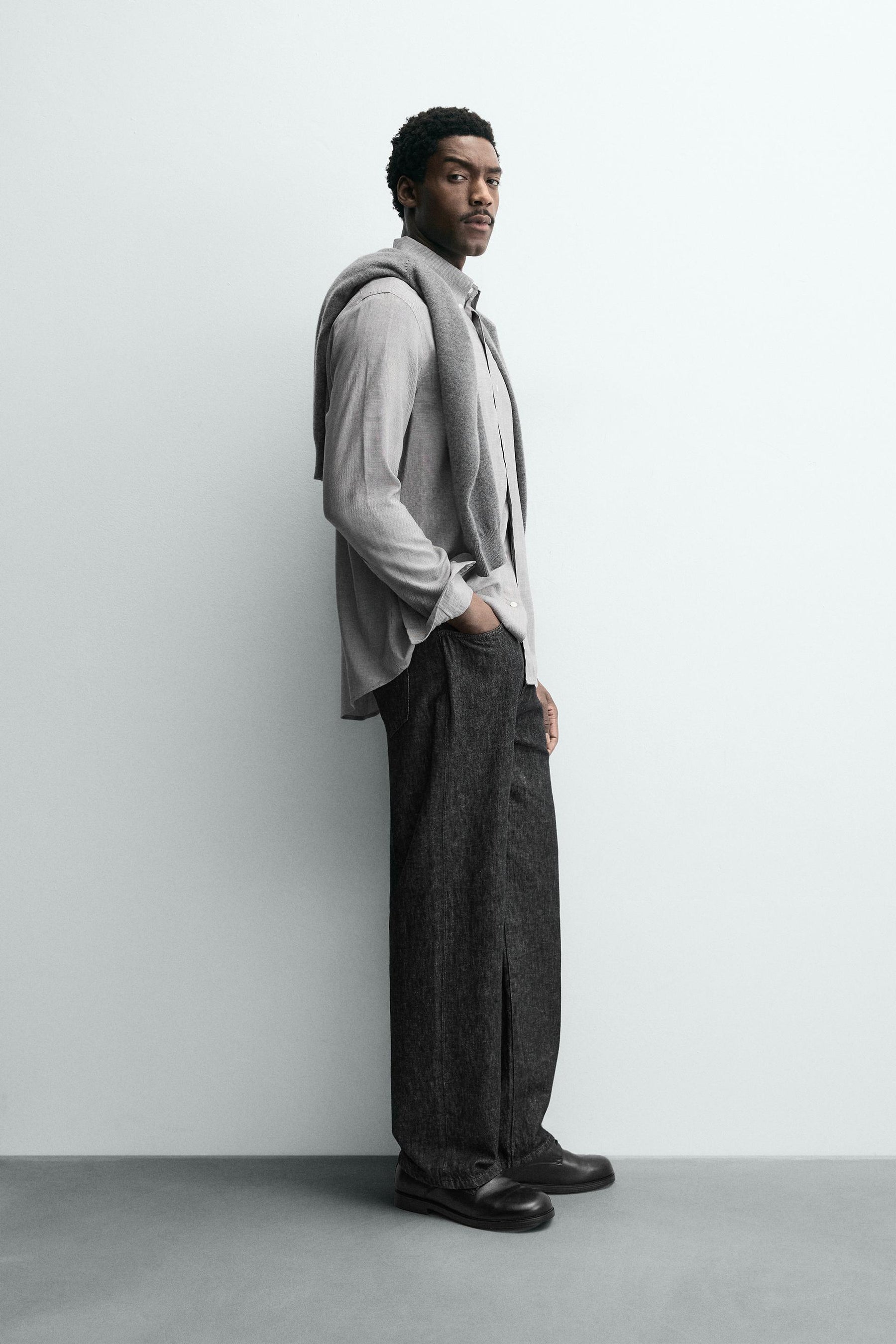 VISCOSE-WOOL BLEND CHECK SHIRT - Image 4