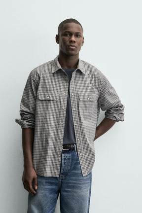 CHECK SHIRT WITH POCKETS - Image 2
