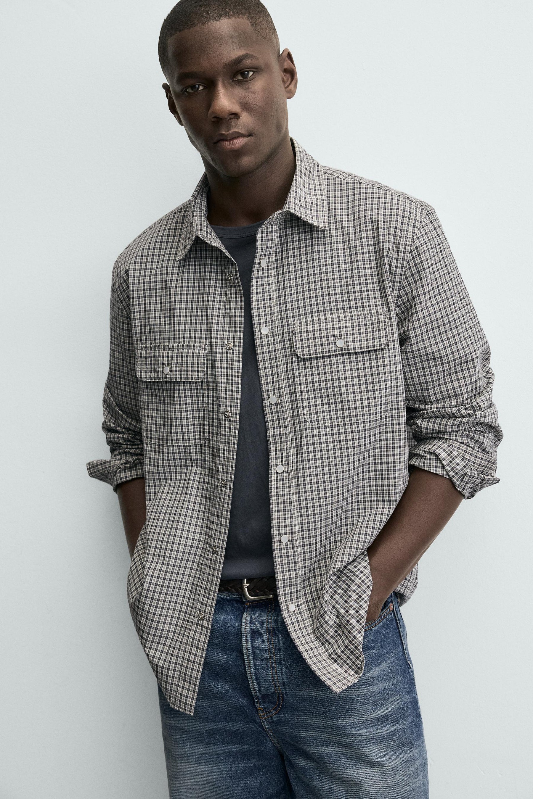 CHECK SHIRT WITH POCKETS - Image 6