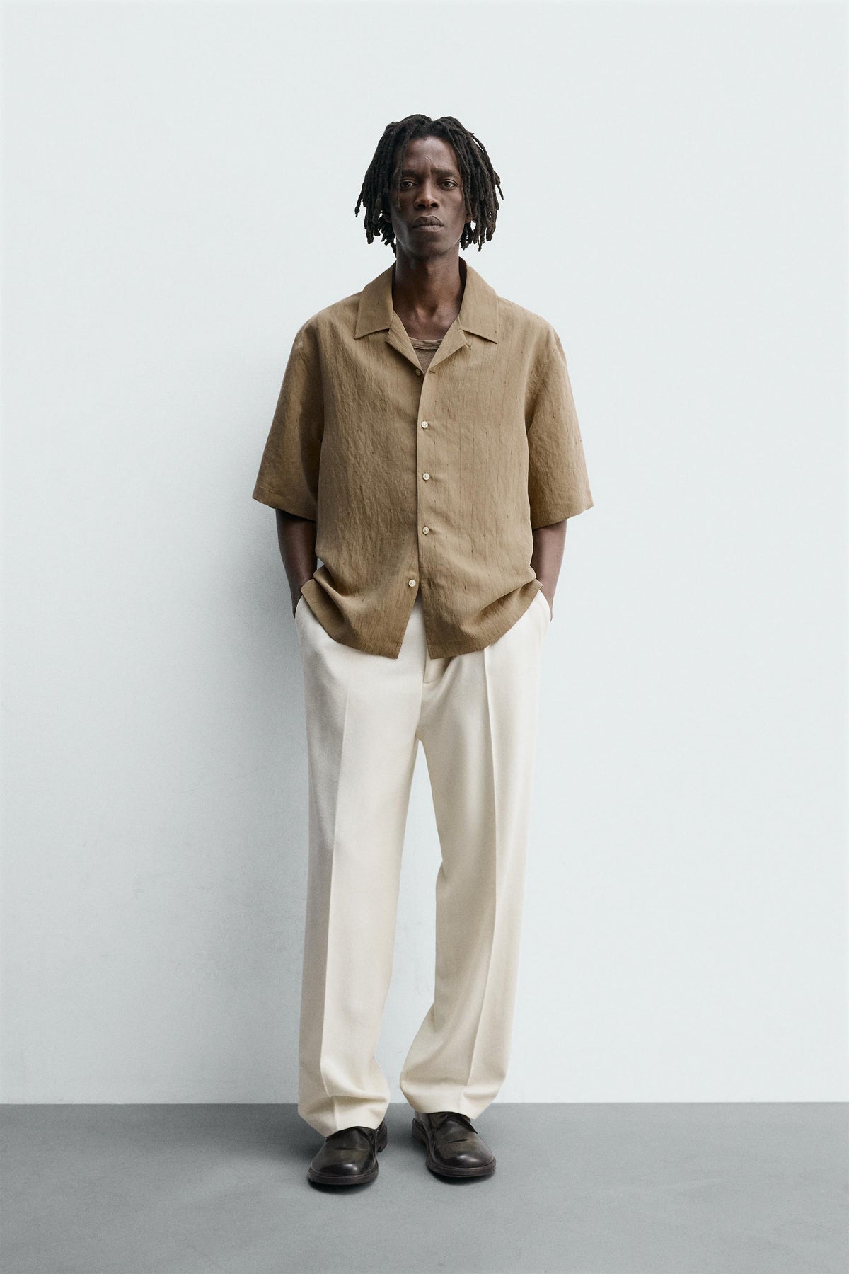 STRIPED FLOWING SHIRT - Image 1