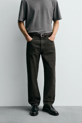 TEXTURED STRAIGHT-LEG TROUSERS - Image 2