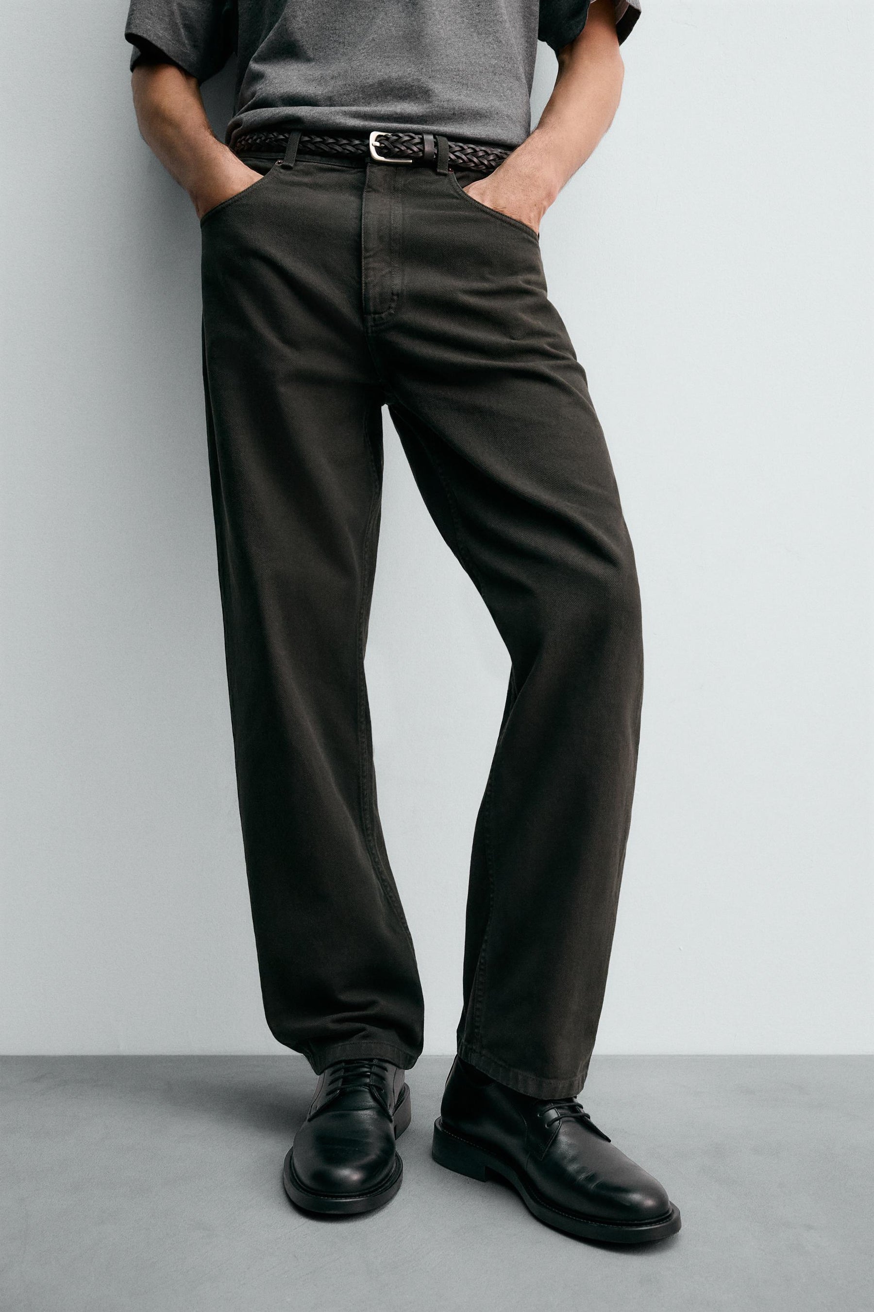 TEXTURED STRAIGHT-LEG TROUSERS - Image 5