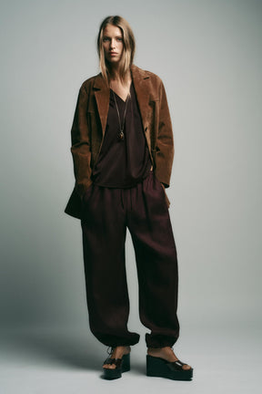 Satin Blouse with Sleeves