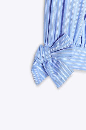 Poplin Shirt with Ties