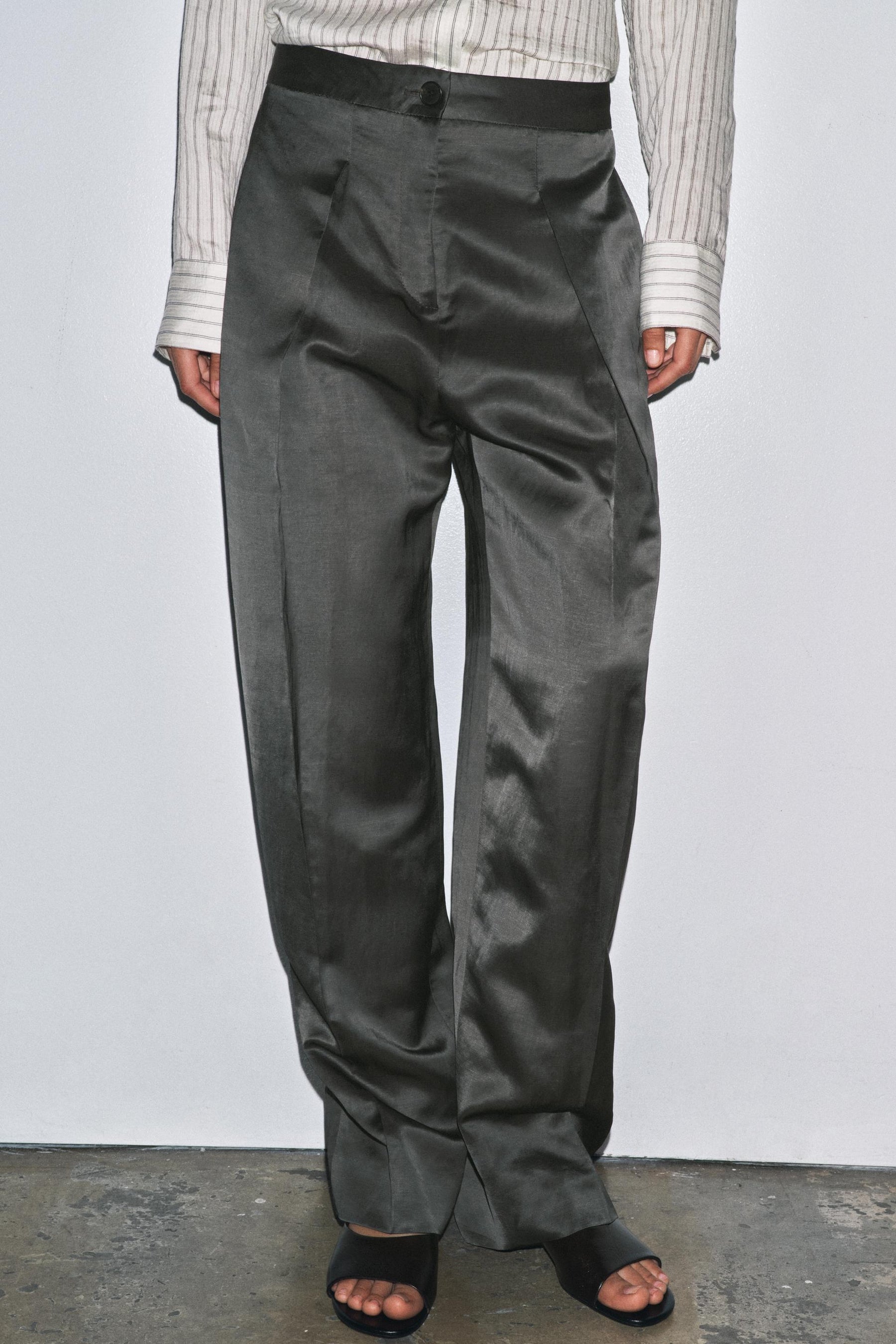 SATIN LINEN TROUSERS