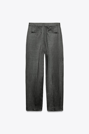 SATIN LINEN TROUSERS