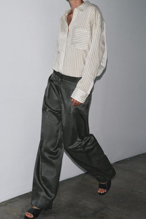 SATIN LINEN TROUSERS