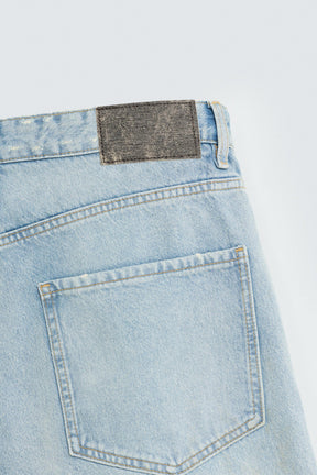 VINTAGE EFFECT BAGGY FIT DENIM BERMUDA SHORTS - Image 9