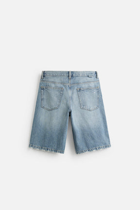 RIPPED BAGGY FIT DENIM BERMUDA SHORTS - Image 7