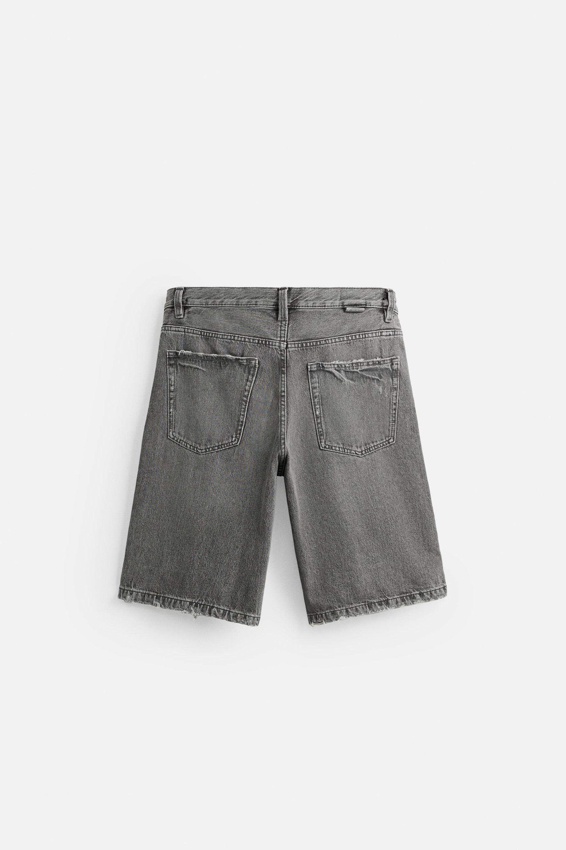 RIPPED BAGGY FIT DENIM BERMUDA SHORTS - Image 7