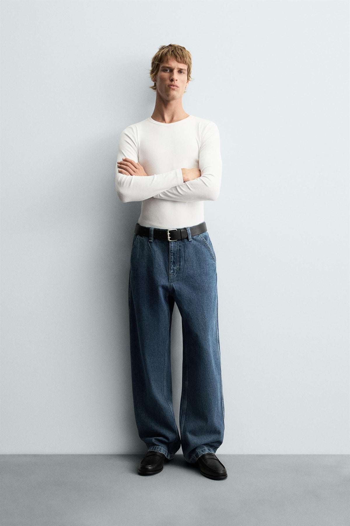 DENIM CHINO TROUSERS - Image 1