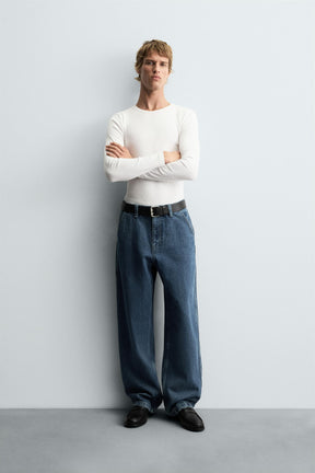 DENIM CHINO TROUSERS - Image 1
